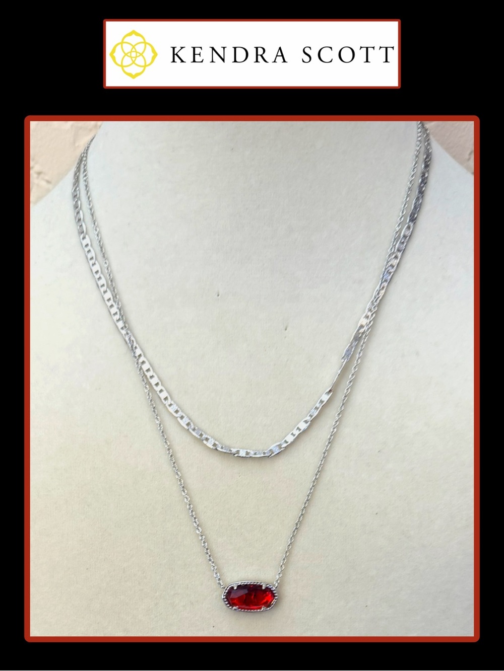 Kendra Scott Elisa Multi-Strand Pendant Necklace NEW